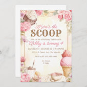 Oude roze ijsfeestijs kaart (Voorkant / Achterkant)