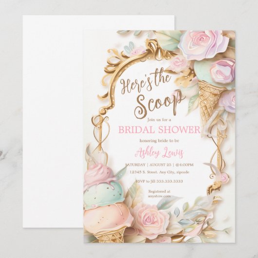 Oude roze ijsroom kaart (Voorkant / Achterkant)