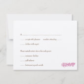 Oude roze initiële trouw-rsvp-reactie kaart (Achterkant)