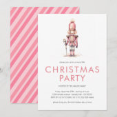 Oude roze notenkraker Kerstfeest uitnodiging (Voorkant / Achterkant)