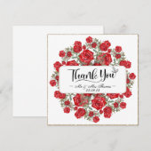 Oude roze roos aquarel bloem kaart om dank je te z (Voorkant / Achterkant)