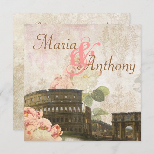 Oude roze roze roze roze roodbruine weddenschap kaart (Voorkant / Achterkant)