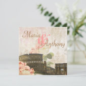 Oude roze roze roze roze roodbruine weddenschap kaart (Staand voorkant)