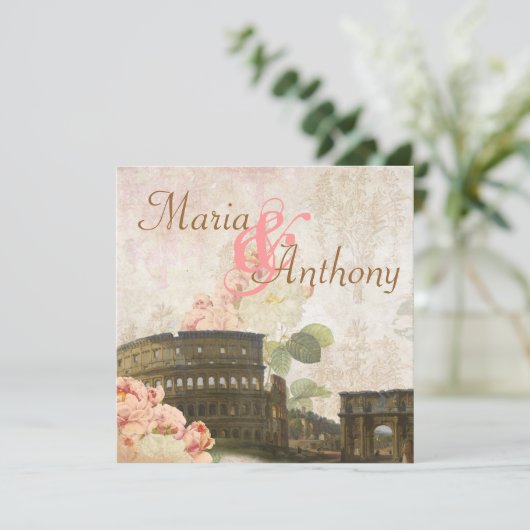 Oude roze roze roze roze roodbruine weddenschap kaart (Staand voorkant)