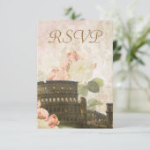 Oude roze roze roze roze  RSVP-kaart RSVP Kaartje (Staand voorkant)