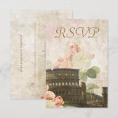 Oude roze roze roze roze  RSVP-kaart RSVP Kaartje (Voorkant / Achterkant)