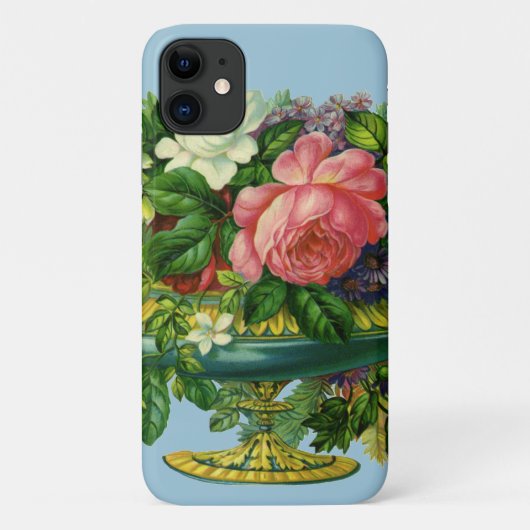 Oude roze rozen in vaas met bloemen Case-Mate iPhone case (Achterkant)
