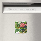 Oude roze rozen in vaas met bloemen magneet (Insitu (Vaatwasser))