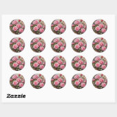 Oude roze rozen ronde sticker (Vel)