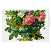 Oude roze rozen, vaas met bloemen (Voorkant Horizontaal)