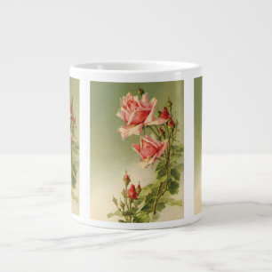 Oude Roze Victoriaanse Tuinroos met Valentijnsdag Grote Koffiekop