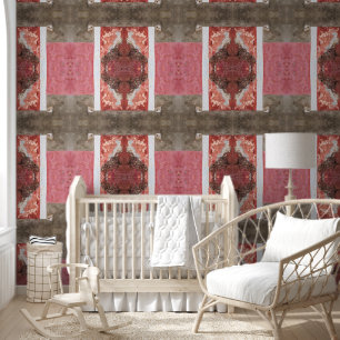 Oude roze, witte en grijze muur groot behang