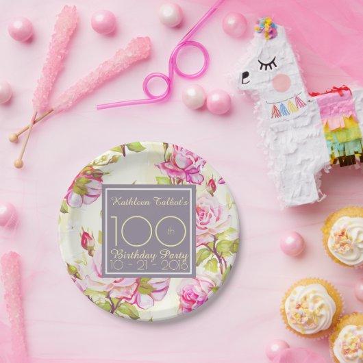 Oude Rozen 100e Bord van papier voor thuisdag (Feest)