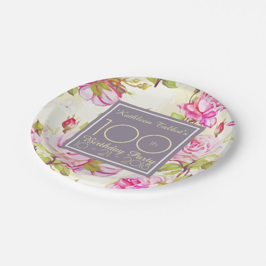 Oude Rozen 100e Bord van papier voor thuisdag (Gekanteld)