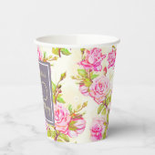 Oude Rozen 100e Verjaardagsfeestje Papier Cup Papieren Bekers (Links)