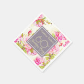 Oude Rozen 60e Verjaardag Party Papier servet (Hoek)