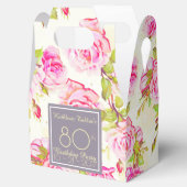 Oude Rozen 80e Verjaardag Dank u Favor Box Bedankdoosjes (Geopend)