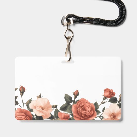oude rozen badge (Achterkant met lanyard)