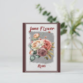 Oude rozen bloem briefkaart (Staand voorkant)