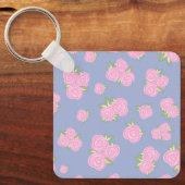 Oude rozen bloempatroon sleutelhanger (Voorkant)