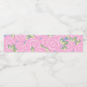 Oude rozen bloempatroon waterfles etiket (Enkel label)