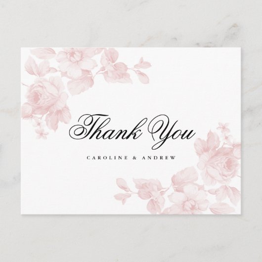 Oude rozen botanische dank ansichtkaart briefkaart (Voorkant)