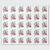Oude rozen en harten cadeaupapier (Vlak)