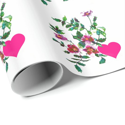Oude rozen en harten cadeaupapier (Rol Hoek)