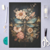 Oude Rozen en Libelle Decoupage Tissuepapier (Craft)