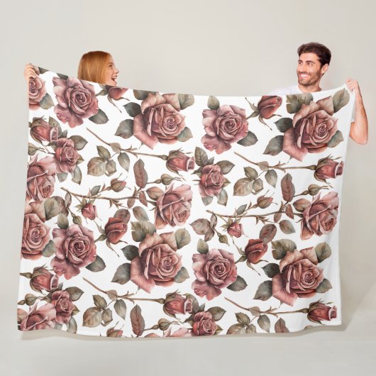 Oude rozen fleece deken (In situ)