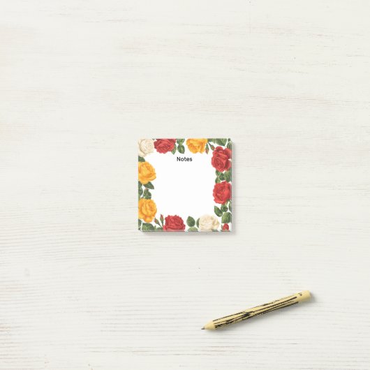 Oude Rozen Frame Notities Post-it® Notes (Op bureau)