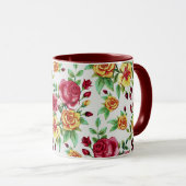 Oude rozen, geel en roodroze, mok (Voorkant rechts)