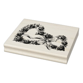 Oude rozen harten bloemenkrans Mooie trouw Rubberstempel