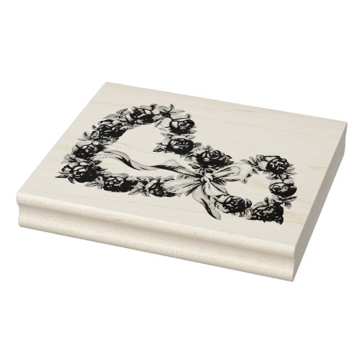 Oude rozen harten bloemenkrans Mooie trouw Rubberstempel (Stempel)