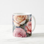 Oude rozen koffiemok (Voorkant rechts)