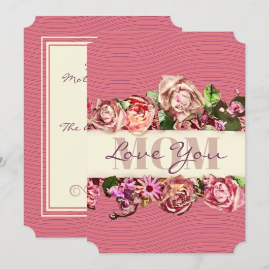 Oude Rozen Liefhebben Jou Mama Moederdag Cadeau Feestdagenkaart (Voorkant / Achterkant)