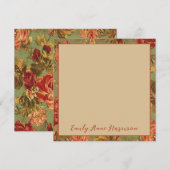 Oude Rozen op Green Square Note Kaart gepersonalis (Voorkant / Achterkant)