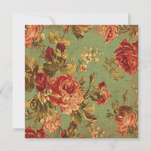 Oude Rozen op Green Square Note Kaart gepersonalis (Achterkant)