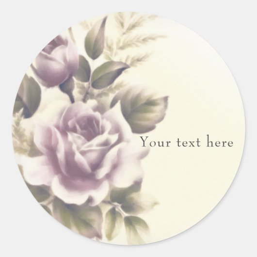 Oude Rozen Oude Glamour Aangepaste Partij Favor Ronde Sticker (Voorkant)
