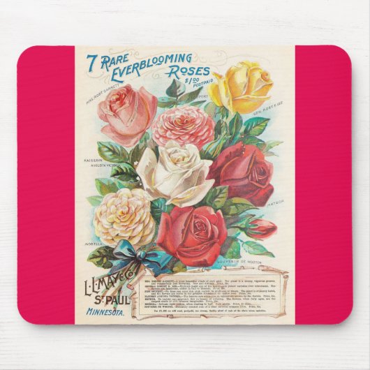 Oude Rozen Retro Advertentie Muismat (Voorkant)