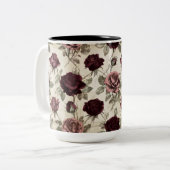 Oude Rozen Tweekleurige Koffiemok (Voorkant links)