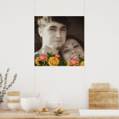 Oude Rozen Uw Foto Trouwposter Poster (Keuken)