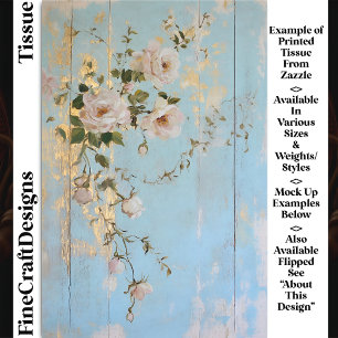 Oude Rozen, Vervallen Blauwe Hout DY5L Decoupage Tissuepapier