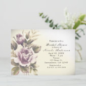 Oude Rozen Vintage Bruiloft Uitnodiging (Staand voorkant)