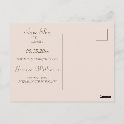 Oude Rozen Vlinder, Muzieknoten Save The Date Briefkaart (Achterkant)