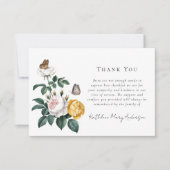 Oude Rozen Vlinders Uitvaart Herdenking  Bedankkaart (Voorkant)