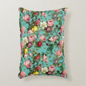 Oude rozentuin met turquoise achtergrond accent kussen (Voorkant(Verticaal))