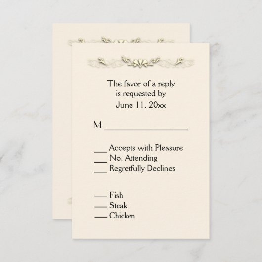 Oude RSVP met menu (Voorkant / Achterkant)