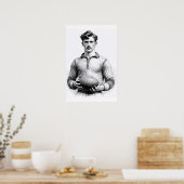 Oude Rugby Speler Poster (Keuken)