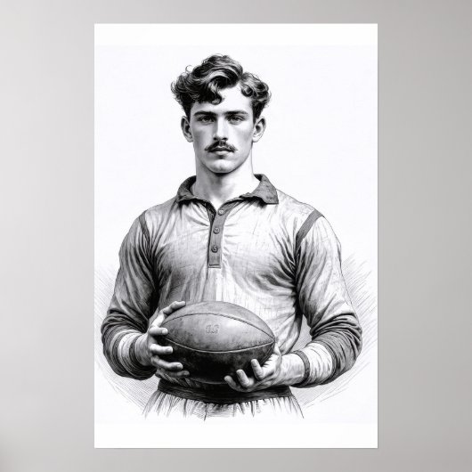 Oude Rugby Speler Poster (Voorkant)
